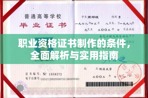 苓雅职业资格证书制作的条件，全面解析与实用指南