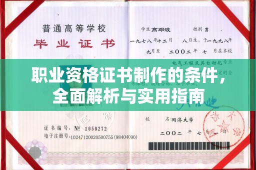 苓雅职业资格证书制作的条件，全面解析与实用指南